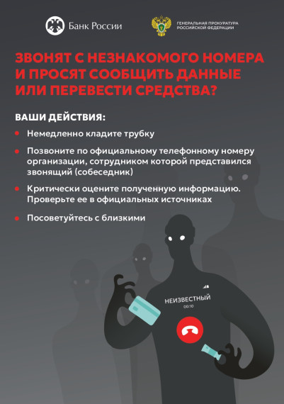 ЗВОНЯТ С НЕЗНАКОМОГО НОМЕРА И ПРОСЯТ СООБЩИТЬ ДАННЫЕ ИЛИ ПЕРЕВЕСТИ СРЕДСТВА?.
